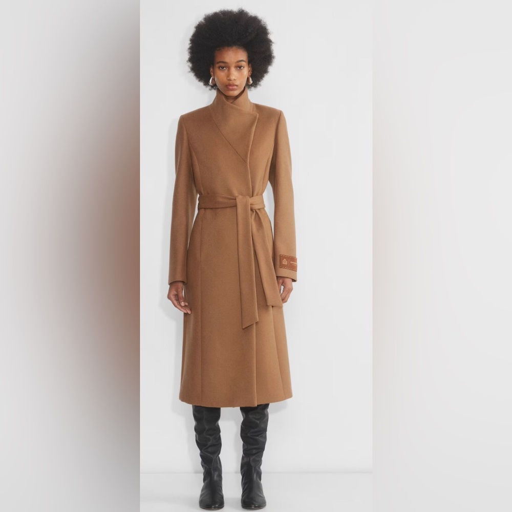 Babaton Camel Wrap Coat